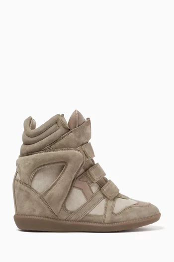 Bekett Wedge Sneakers in Leather & Suede