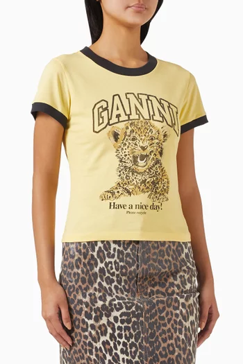 Leopard Logo T-shirt in Organic Cotton