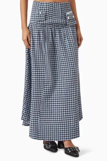 Check Maxi Skirt in Seersucker