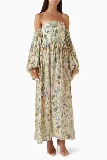 Storm Off-shoulder Maxi Dress in Cotton