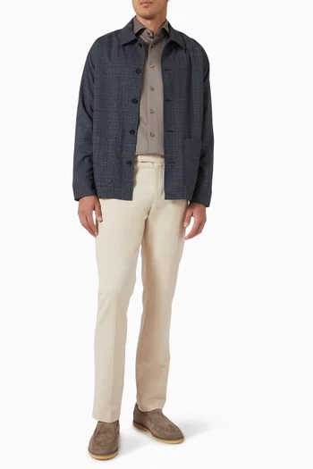Knitted Shirt in Filo di Scotia Jacquard
