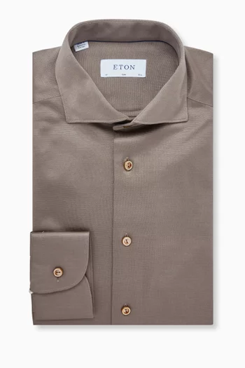 Knitted Shirt in Filo di Scotia Jacquard