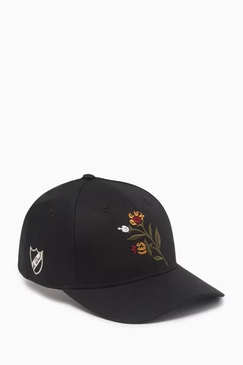Flower Baseball Cap in Cotton-twill