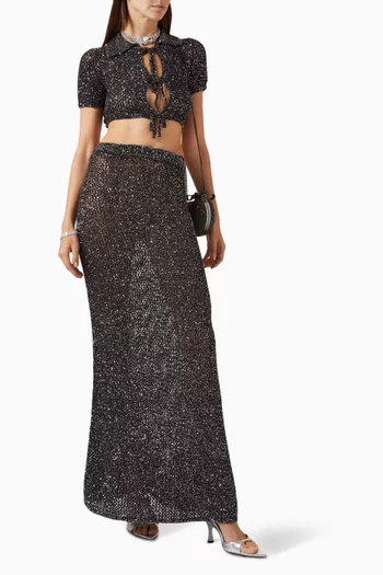 Sequin-embellished Maxi Skirt