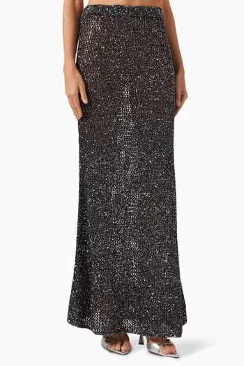 Sequin-embellished Maxi Skirt