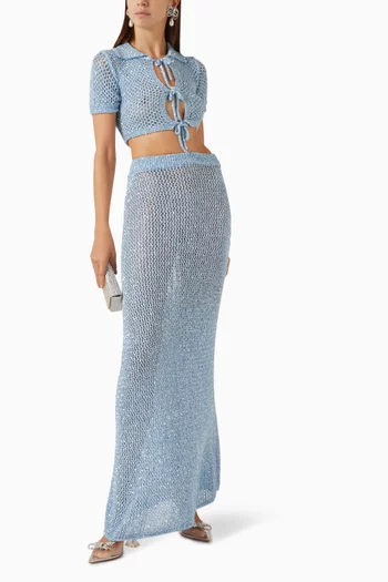Sequin-embellished Maxi Skirt