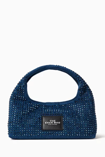 The Mini Sack Bag in Embellished Denim