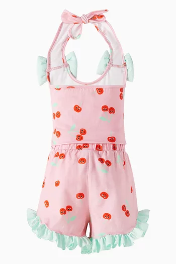 Kiddo Cherry Playsuit in Organic Cotton