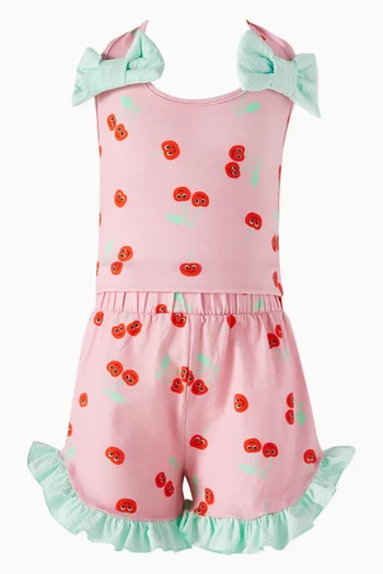 Kiddo Cherry Playsuit in Organic Cotton