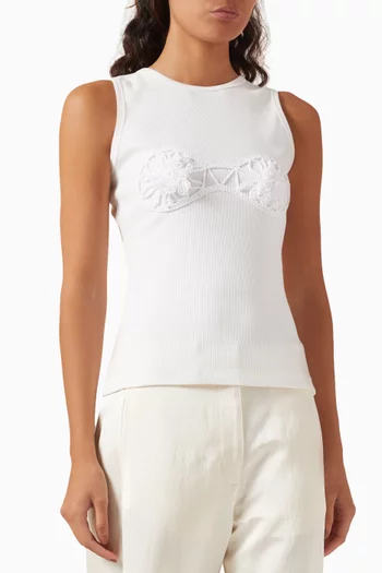 Crochet Bra Tank Top in Cotton