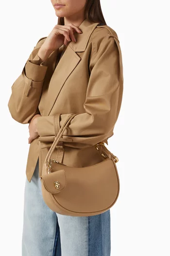 The Dual Hobo Bag in Pebble Leather