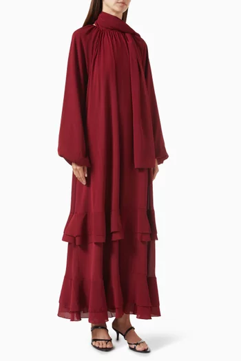 Neck-scarf Belted Dress