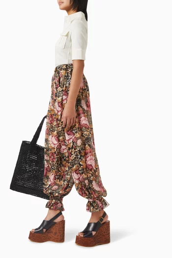 Fluid Pleated Pants in Silk Charmeuse