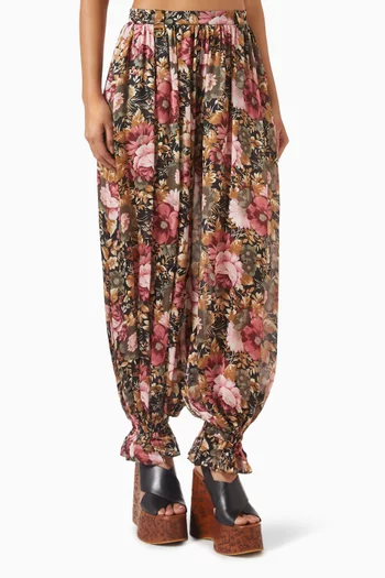 Fluid Pleated Pants in Silk Charmeuse
