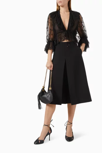 V-neck Sheer Ruffle Top