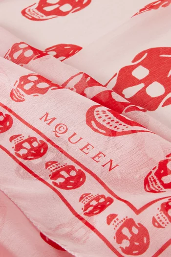 Skull-print Foulard in Silk-chiffon