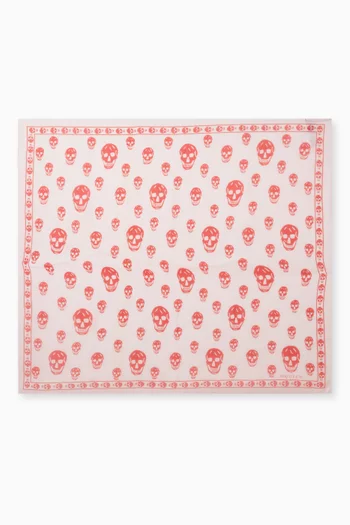 Skull-print Foulard in Silk-chiffon