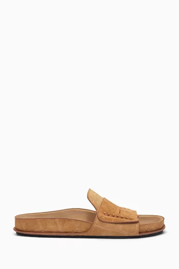 Les Sandales Mocassin Slides in Suede