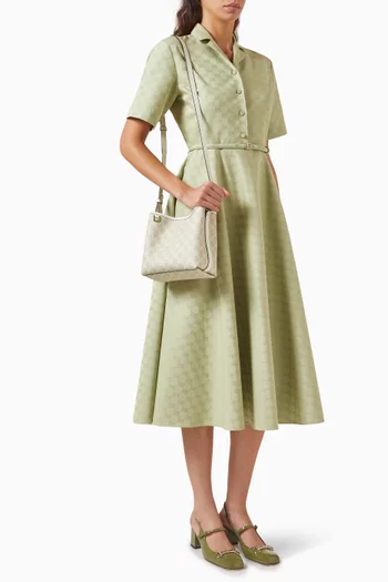 حقيبة باكيت ميني بشعار GG قنب مزين بشعار الماركة