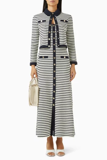 Striped Maxi Dress in Cotton Blend