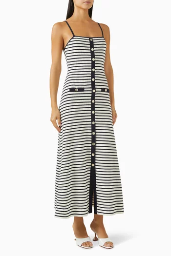 Striped Maxi Dress in Cotton Blend