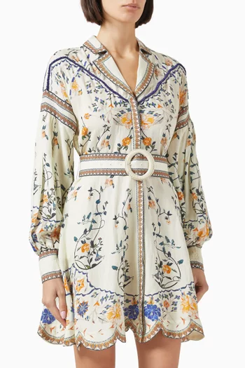 Flora Mora Mini Dress in Linen-blend