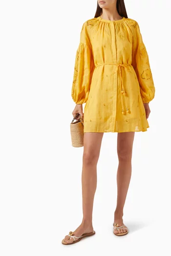 Lira Mini Dress in Ramie Voile