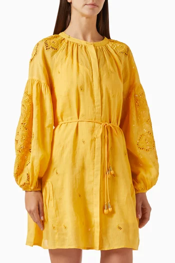 Lira Mini Dress in Ramie Voile