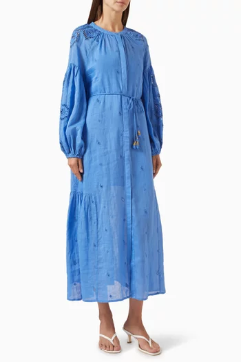 Liwa Midi Dress in Ramie Voile