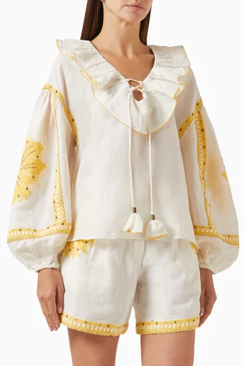 Lovely Moments Top in Linen & Cotton