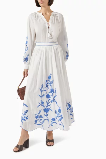 Marbella Floral-embroidered Top
