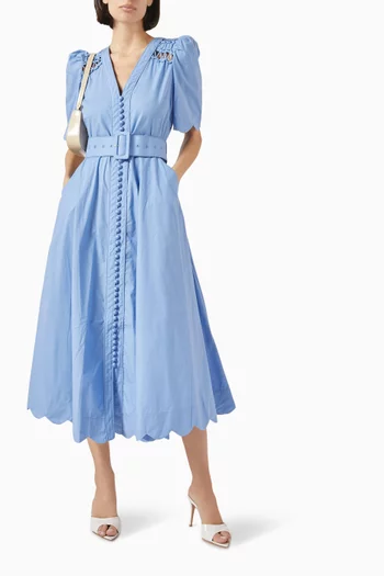 Euphoria Belted Dress in Cotton-poplin
