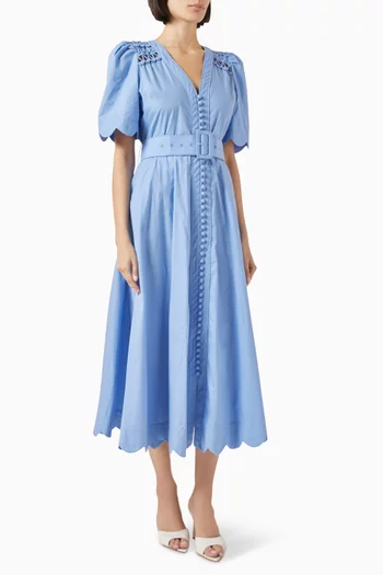 Euphoria Belted Dress in Cotton-poplin