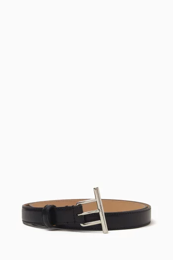 T-Bar Belt in Leather