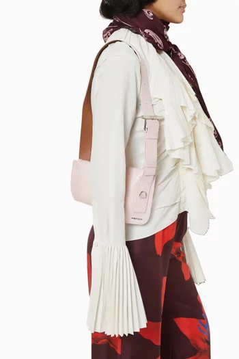 T-bar Sling Shoulder Bag in Calf Leather