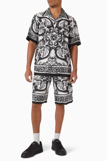 Majolica Bermuda Shorts in Silk Twill