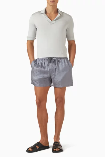 Logo Jacquard Shorts in Silk