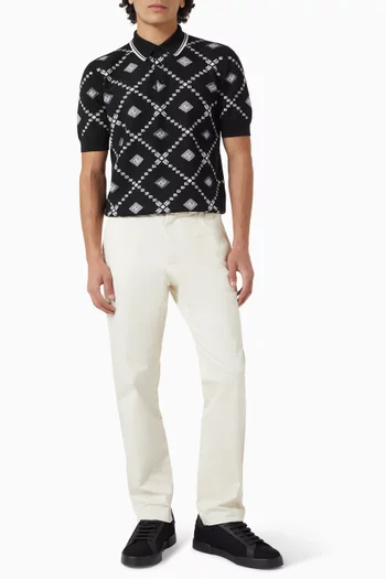 Jacquard Polo Shirt in Piqué