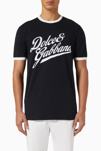 Flock Logo T-shirt in Cotton