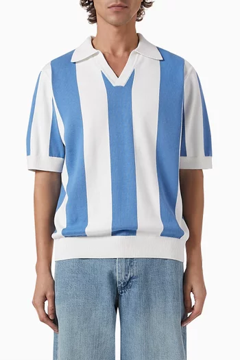 Striped Polo Shirt in Organic Cotton-knit
