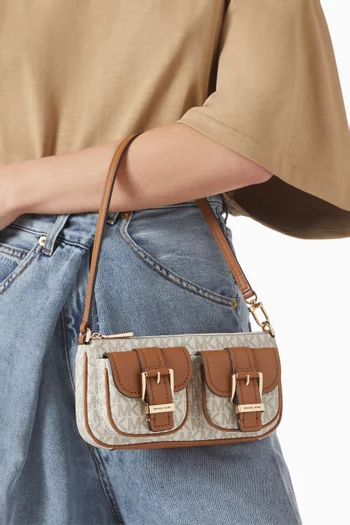 Small Zoe Bag in Signature Logo Canvas