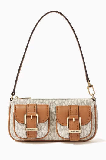 Small Zoe Bag in Signature Logo Canvas