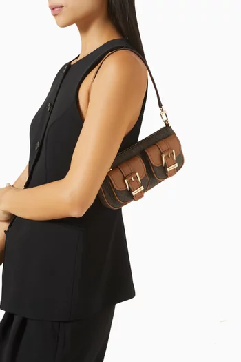 Small Zoe Bag in Signature Logo Canvas