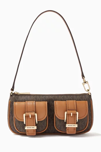 Small Zoe Bag in Signature Logo Canvas