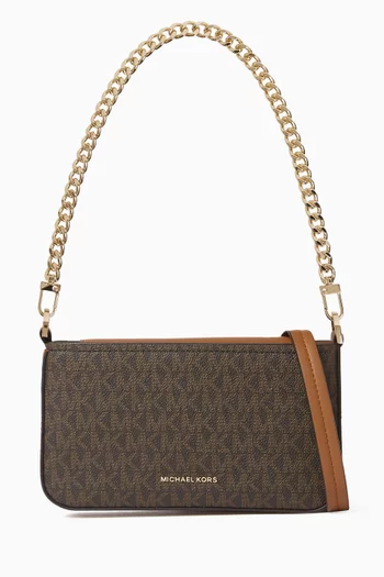 Small Bryant Convertible Pochette Bag in Signature Coated Canvas