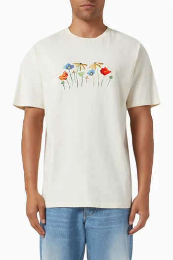 Botanic Embroidered T-shirt in Organic-cotton