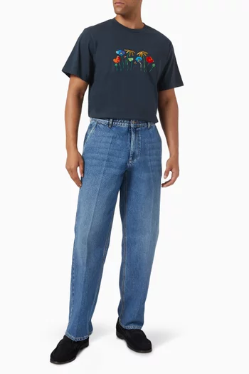 Botanic Embroidered T-shirt in Organic-cotton