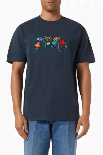Botanic Embroidered T-shirt in Organic-cotton