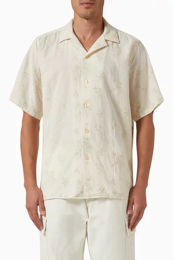 Peer Flower Shirt in Cotton-jacquard