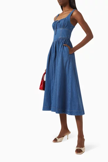 Balia Midi Dress in Denim